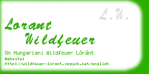 lorant wildfeuer business card